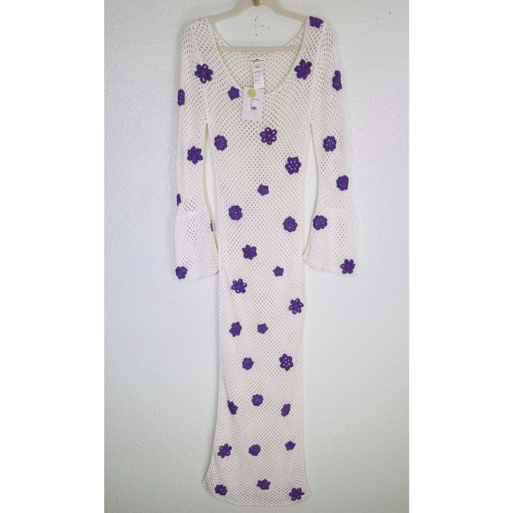 Capittana Dress Womens XS Small Lily Crochet Knit Maxi Swim Cover Up Resort NEW